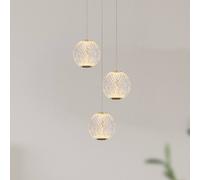 Lucide Lámpara colgante Cintra LED, Ø 25 cm, transparente/oro, acrílico EC:EPREL:1421574