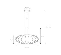 Lucide Lámpara colgante Corina, crema, Ø 50 cm, E27 True