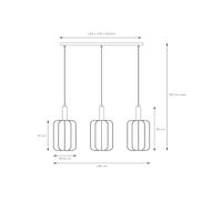 Lucide Lámpara colgante Corina, crema, 3 luces, E27