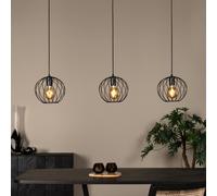 Lucide Lámpara colgante Danza, 3 luces, alargado, negro