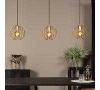 Lucide Lámpara colgante Danza, 3 luces, alargado, oro