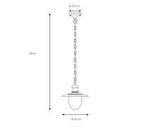 Lucide Lámpara colgante exterior Aruba, negro