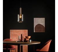 Lucide Lámpara colgante Joanet con vidrio humo, 1 luz