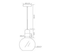 Lucide Lámpara colgante Julius, 1 luz, gris humo, Ø 28 cm