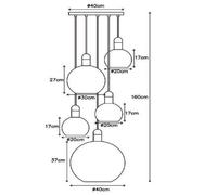 Lucide Lámpara colgante Julius, 5 luces, gris humo