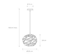 LUCIDE MALUNGA - Lámpara colgante - Ø 25 cm - 1xE27 - Negro