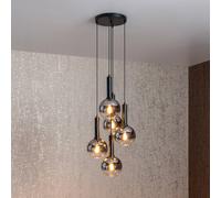 Lucide Lámpara colgante Marius, negro, 5 luces