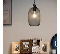 Lucide Lámpara colgante Mesh, 1 luz, negra, Ø 15 cm
