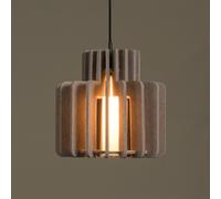 Lucide Lámpara colgante Rollo, gris topo, Ø 31 cm, tela/metal/vidrio