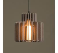 Lucide Lámpara colgante Rollo, gris topo, Ø 40 cm, tela/metal/vidrio