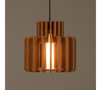 Lucide Lámpara colgante Rollo, terracota, Ø 40 cm, tela/metal/vidrio