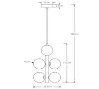 Lucide Lámpara colgante Tycho, 6 luces negro/gris humo