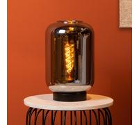 Lucide Lámpara de mesa Joanet con vidrio humo, Ø 22 cm