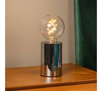 Lucide Lámpara de mesa recargable Vivo, color cromado, altura 22 cm, metal