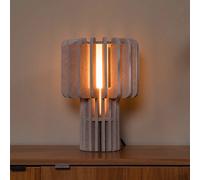 Lucide Lámpara de mesa Rollo, color topo, altura 35 cm, fieltro/vidrio/metal