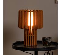 Lucide Lámpara de mesa Rollo, terracota, altura 35 cm, fieltro/vidrio/metal