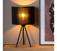 Lucide Lámpara de mesa Tagalog de bambú, negro, trípode