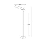 Lucide Lámpara de pie LED Gilly, blanca, flexible, metal, altura 153 cm EC:EPREL:818866