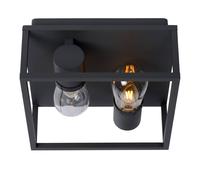 Lucide Lámpara de techo Carlyn baño 2 luces negro