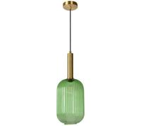 Lucide Lámpara de techo en metal y cristal verde diám:20cm