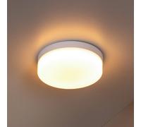 Lucide lámpara de techo LED para baño Biskit, blanca, Ø 23 cm, plástico