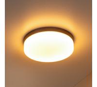 Lucide lámpara de techo LED para baño Biskit, negro, Ø 23 cm, plástico EC:EPREL:1580371