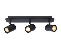 LUCIDE LENNERT - Foco de techo Baño - LED Regul. - GU10-3x5W 3000K - IP44 - Negro