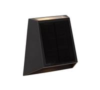 LUCIDE Luton - Lámpara de pared solar para exteriores LED DIM. 2850K/3150K IP54 Sensor día/noche Negro