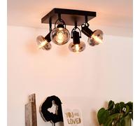 Lucide Madee downlight de techo, negro/humo, 4 luces