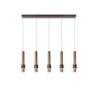 Lucide MARGARY - Lámpara colgante - LED Regul. - 5x4,2W 2700K - Café