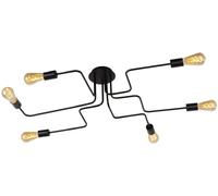 Lucide Plafón de 6 luces en metal negro 100cm