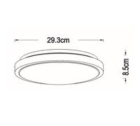 Lucide Plafón LED Dasher, blanco, Ø 29,3 cm, 2700 K, IP44 EC:EPREL:1580399