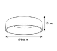 Lucide Plafón LED Talowe, negro, Ø 80 cm