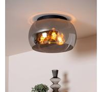 Lucide Plafón Olivia, vidrio de humo, Ø 40 cm True