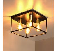 Lucide Plafón Ruben, negro, 36 cm, 4 luces, metal, E27