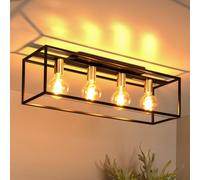 Lucide Plafón Ruben, negro, 90 cm, 4 luces, metal, E27