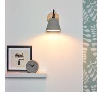 Lucide Possio - Aplique de pared con pantalla de hormigón y madera