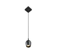 LUCIDE PRESTON - Pendelleuchten Badezimmer - Ø 10 cm - 1xGU10 - IP44 - Schwarz