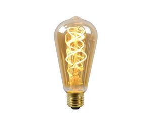 LUCIDE ST64 TWILIGHT SENSOR - Lámpara de filamento - Ø 6,4 cm - LED - E27-1x4W 2200K - Sensor día/noche - Ámbar