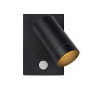 LUCIDE TAYLOR - Foco de pared/Lámpara de pared Dentro/Fuera - 1xGU10 - IP54 - Sensor movimiento - Negro