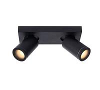 LUCIDE TAYLOR - Foco de techo Baño - LED Dim to warm - GU10-2x5W 2200K/3000K - IP44 - Negro