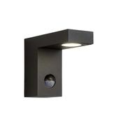 LUCIDE TEXAS-IR - Foco de pared/Lámpara de pared Dentro/Fuera - LED - 1x7W 3000K - IP54 - Sensor movimiento & día/noche (desactivable) - Antracita