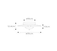 Lucide Vulcan Plafón LED, negro/oro, Ø 35 cm, atenuable