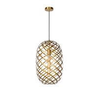 LUCIDE WOLFRAM - Lámpara colgante - Ø 32 cm - 1xE27 - Oro mate/Latón