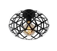 LUCIDE WOLFRAM - Lámpara de techo - Ø 30 cm - 1xE27 - Negro