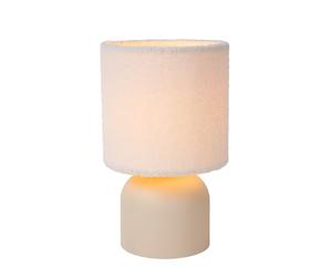 LUCIDE WOOLLY - Lámpara de mesa - Ø 16 cm - 1xE14 - Beige
