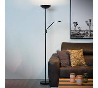 Lucide Zenith Lámpara LED de pie con lámpara de lectura LED, negro True