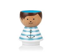 Lucie Kaas Borkfold BF02LB - Huevera (6 cm, madera de haya, pintado a mano), diseño de niño marinero