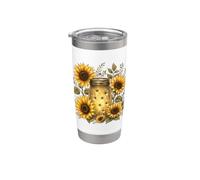 Luciérnagas y girasoles Vintage Garden Firefly Jar Meadow Vaso térmico de acero inoxidable de doble pared