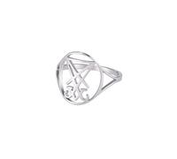 Lucifer Sigil Anillos Satánico Cruz Anillo Sigilo de Lucifer Sello de Satanás Anillos Demonio Diablo Anillo Gótico Joyería de Acero Inoxidable Regalos para Hombres Mujeres (s-1)